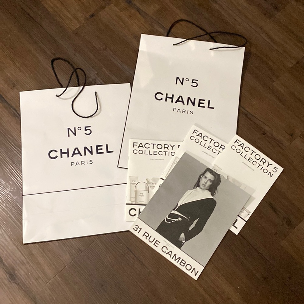 Chanel 1ft 7in long Shopping bags with goodies